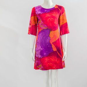 Vintage Made in Hawaii Colorful  Dress Abstract Art Small